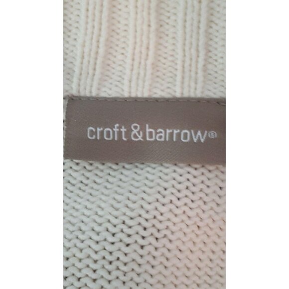 Vintage Cardigan Sweater XL Ivory Nordic Fair Isle Snowflake Zip Up Grandpa - Picture 6 of 9